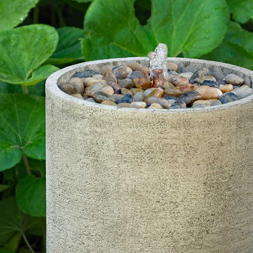 August Grove® Evita Concrete Pebble Fountain Wayfair